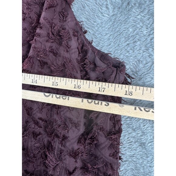 1.State Burgundy Textured Sleeveless V-Neck Tank Top Womens M - Picture 6 of 8